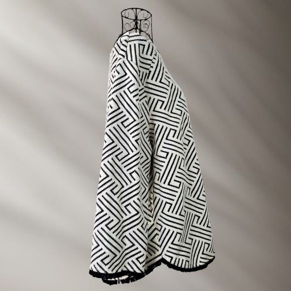 Anthropologie W5 Black and White Shirt with Fringe - Picture 2 of 6